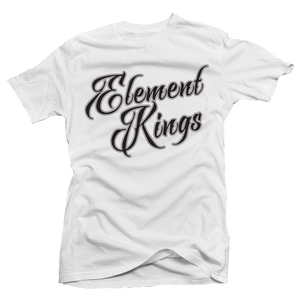Element Kings Black Script/Grey Border White T-Shirt