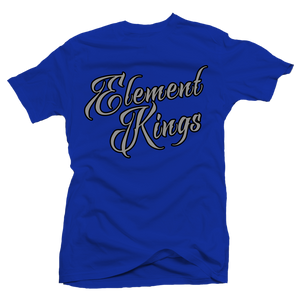 Element Kings Grey Script/Black Border Royal Blue T-Shirt