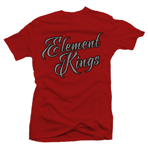 Element Kings Grey Script/Black Border Red T-Shirt