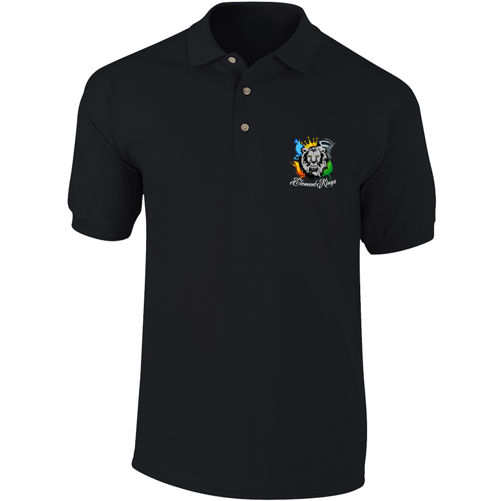 Element Kings Embroidered Black Polo T-Shirt
