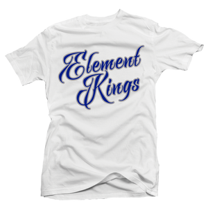 Element Kings Blue Script/Grey Border White T-Shirt